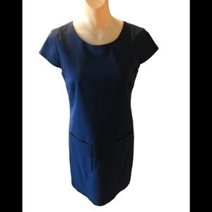 Theory Navy Blue Cotton Dress With Pockets